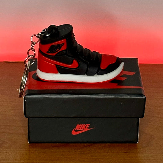 Portachiavi Sneakers Gomma Jordan 1 High Black&Red