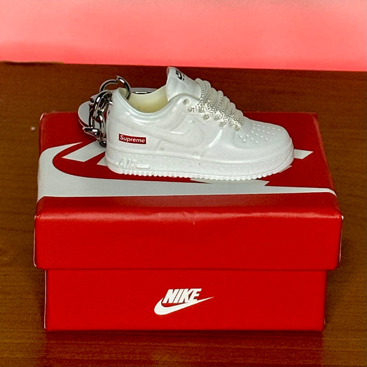 Portachiavi Sneakers PVC Air Force 1 Low Supreme White